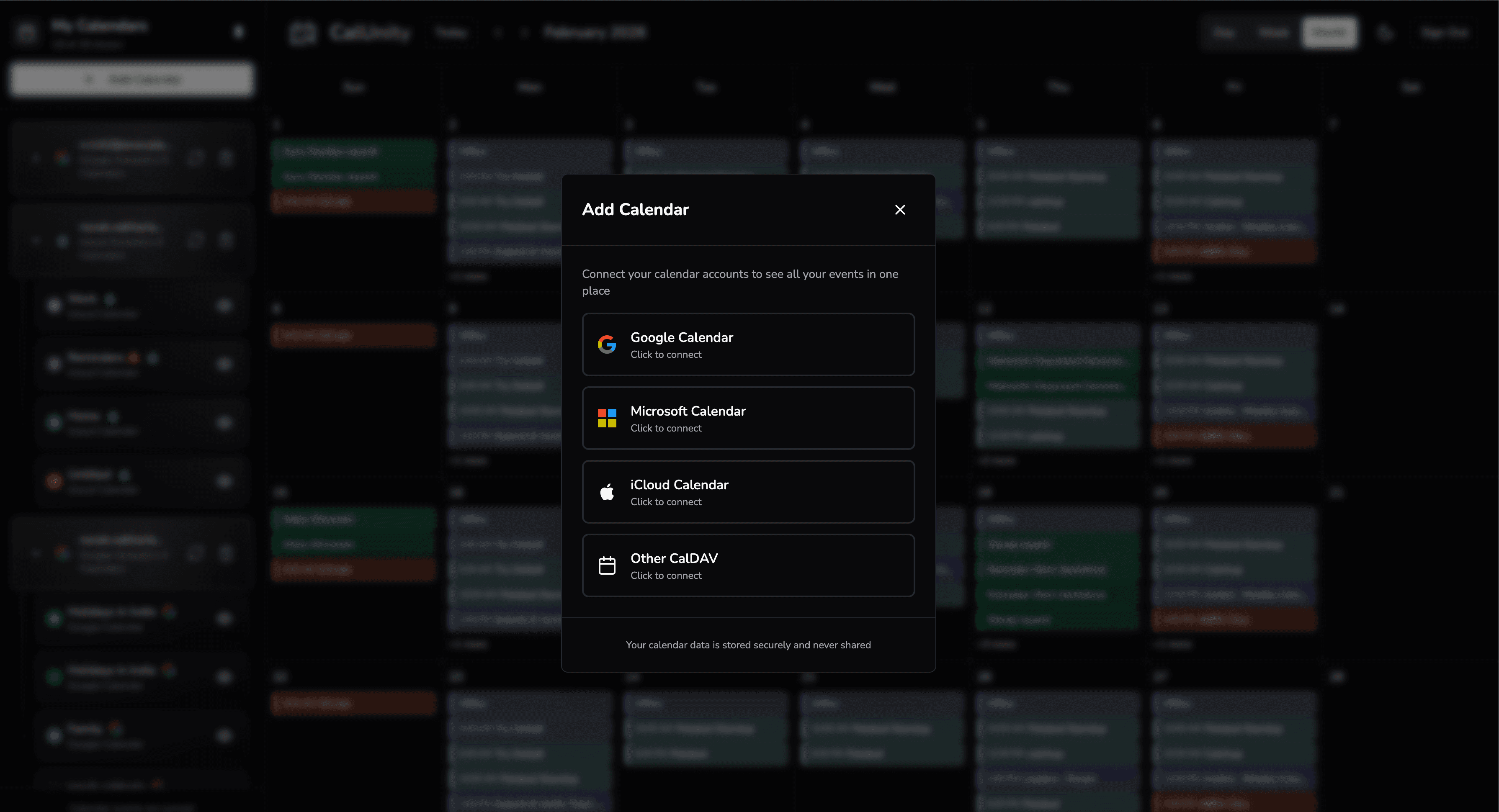 Connect multiple calendar providers